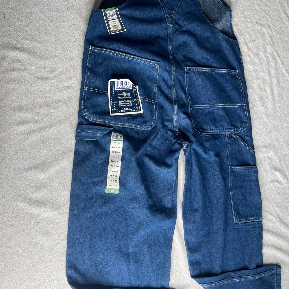 Liberty Men's Stonewashed Denim Bib Overall 38W x 30L,